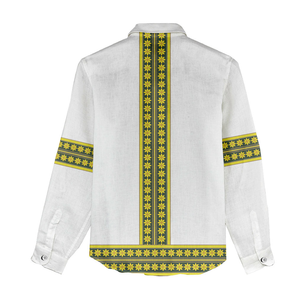 Ethiopian Enkutatash Women Casual Shirt White Adey Flower Tilet Habesha Inspired