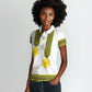 Ethiopian Enkutatash Women Polo Shirt White Adey Flower Tilet Habesha Inspired