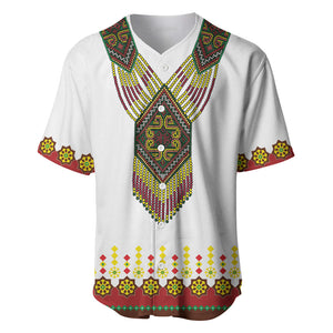 Ethiopian Enkutatash Personalized Baseball Jersey Traditional Habesha Glass D'va Necklace Inspired