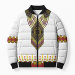 Ethiopian Enkutatash Personalized Bomber Puffer Jacket Traditional Habesha Glass D'va Necklace Inspired