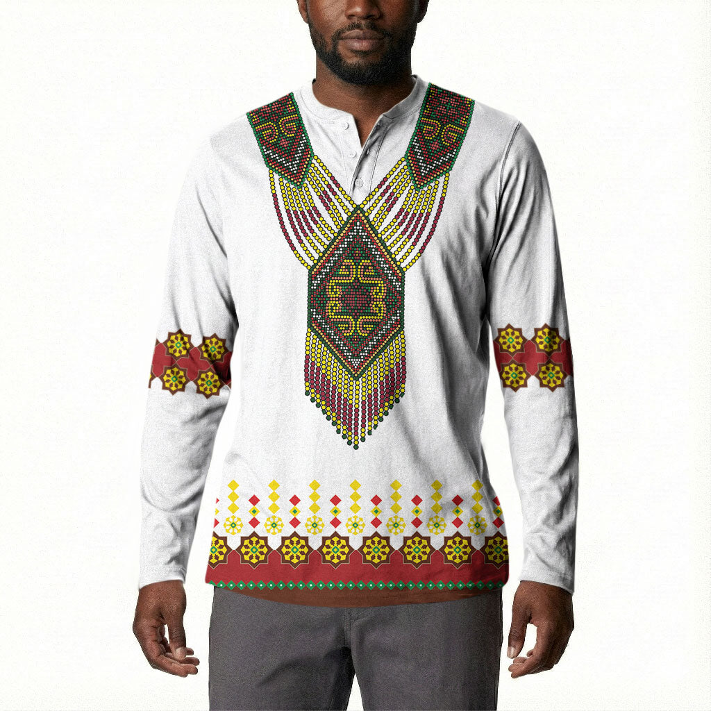 Ethiopian Enkutatash Personalized Button Sweatshirt Traditional Habesha Glass D'va Necklace Inspired