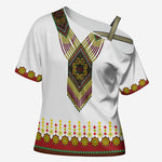 Ethiopian Enkutatash Personalized Cross Shoulder Shirt Traditional Habesha Glass D'va Necklace Inspired