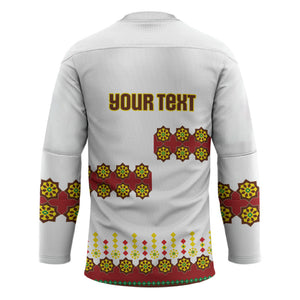 Ethiopian Enkutatash Personalized Hockey Jersey Traditional Habesha Glass D'va Necklace Inspired