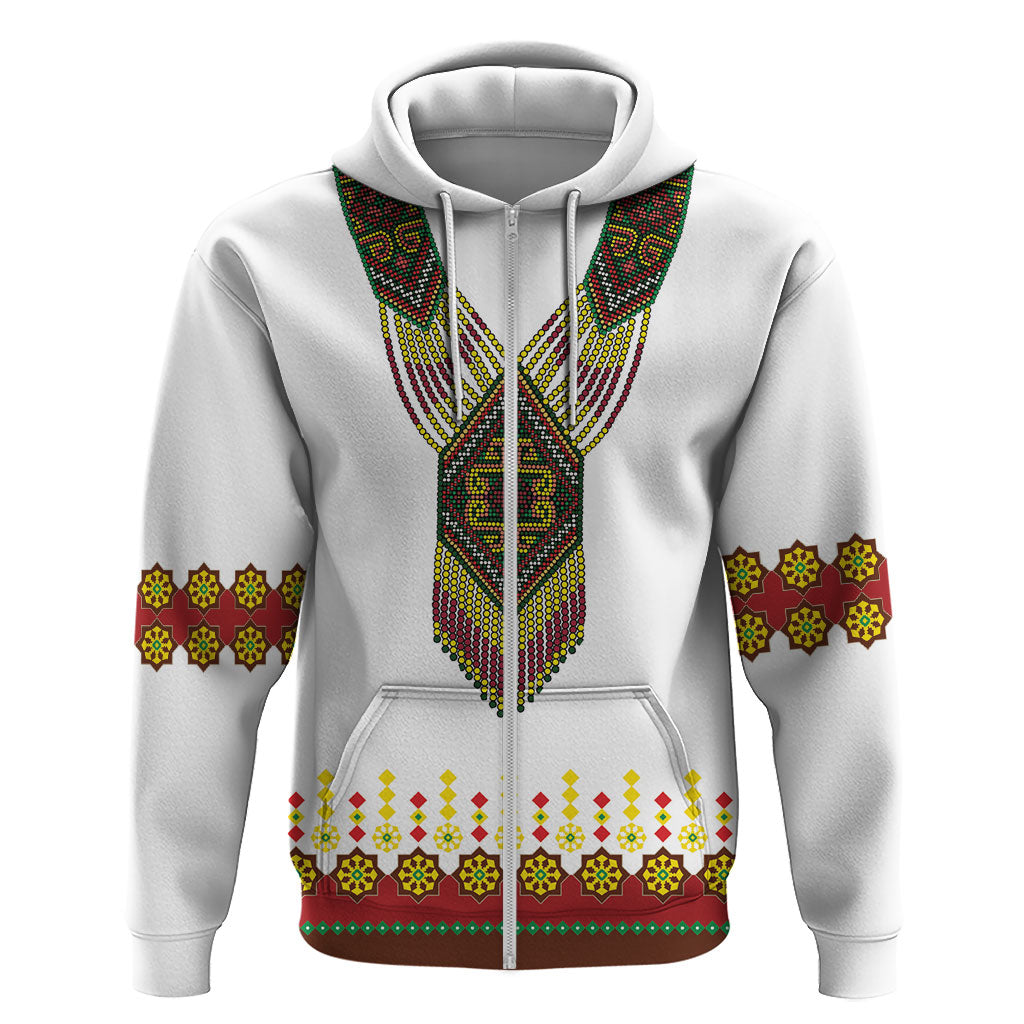 Ethiopian Enkutatash Personalized Hoodie Traditional Habesha Glass D'va Necklace Inspired