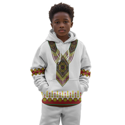 Ethiopian Enkutatash Personalized Kid Hoodie Traditional Habesha Glass D'va Necklace Inspired