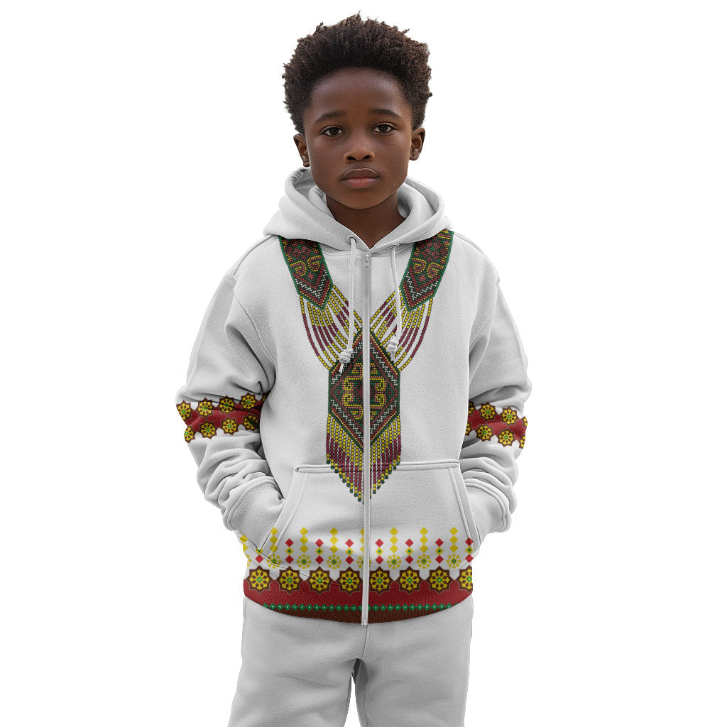 Ethiopian Enkutatash Personalized Kid Hoodie Traditional Habesha Glass D'va Necklace Inspired