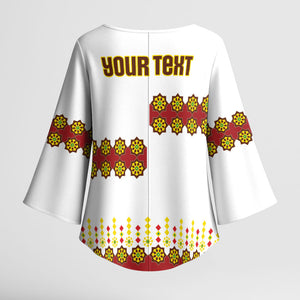 Ethiopian Enkutatash Personalized Kimono Sleeve Blouse Traditional Habesha Glass D'va Necklace Inspired