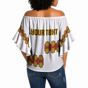 Ethiopian Enkutatash Personalized Off Shoulder Wrap Waist Top Traditional Habesha Glass D'va Necklace Inspired