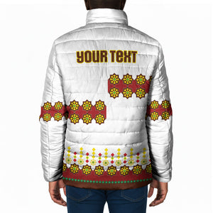 Ethiopian Enkutatash Personalized Padded Jacket Traditional Habesha Glass D'va Necklace Inspired