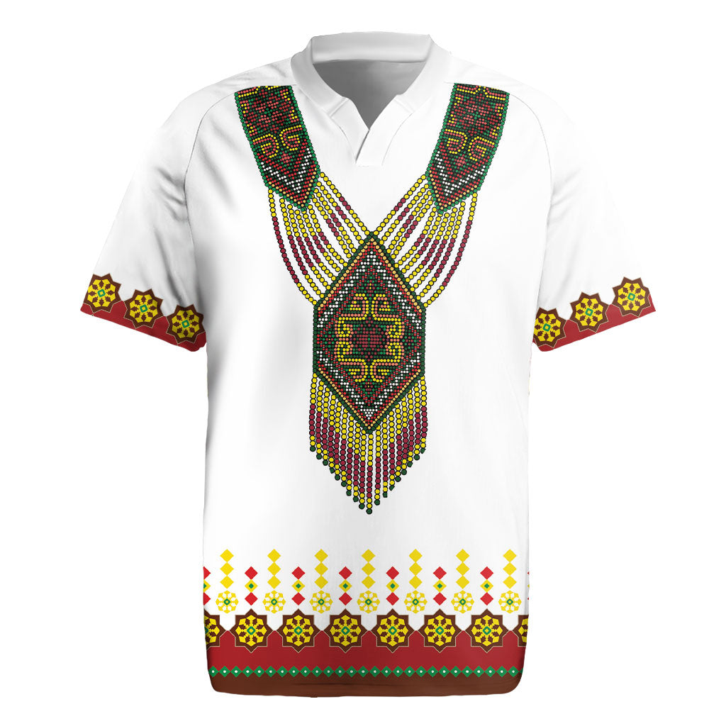 Ethiopian Enkutatash Personalized Rugby Jersey Traditional Habesha Glass D'va Necklace Inspired