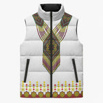 Ethiopian Enkutatash Personalized Sleeveless Puffer Jacket Traditional Habesha Glass D'va Necklace Inspired