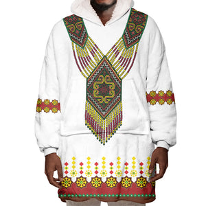 Ethiopian Enkutatash Personalized Wearable Blanket Hoodie Traditional Habesha Glass D'va Necklace Inspired