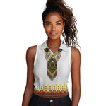 Ethiopian Enkutatash Personalized Women Sleeveless Polo Shirt Traditional Habesha Glass D'va Necklace Inspired