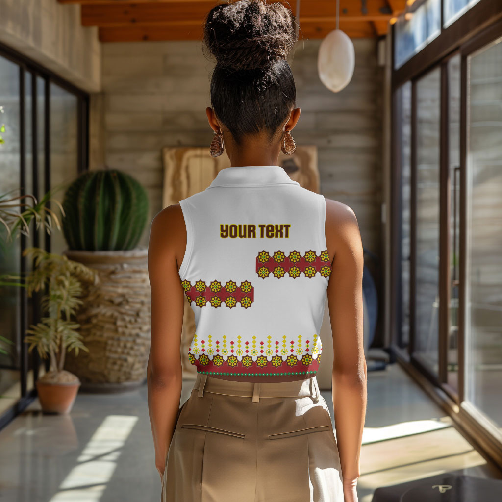Ethiopian Enkutatash Personalized Women Sleeveless Polo Shirt Traditional Habesha Glass D'va Necklace Inspired