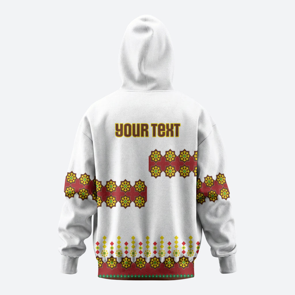 Ethiopian Enkutatash Personalized Zip Hoodie Traditional Habesha Glass D'va Necklace Inspired