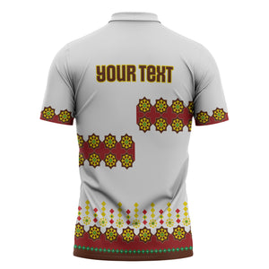 Ethiopian Enkutatash Personalized Zipper Polo Shirt Traditional Habesha Glass D'va Necklace Inspired