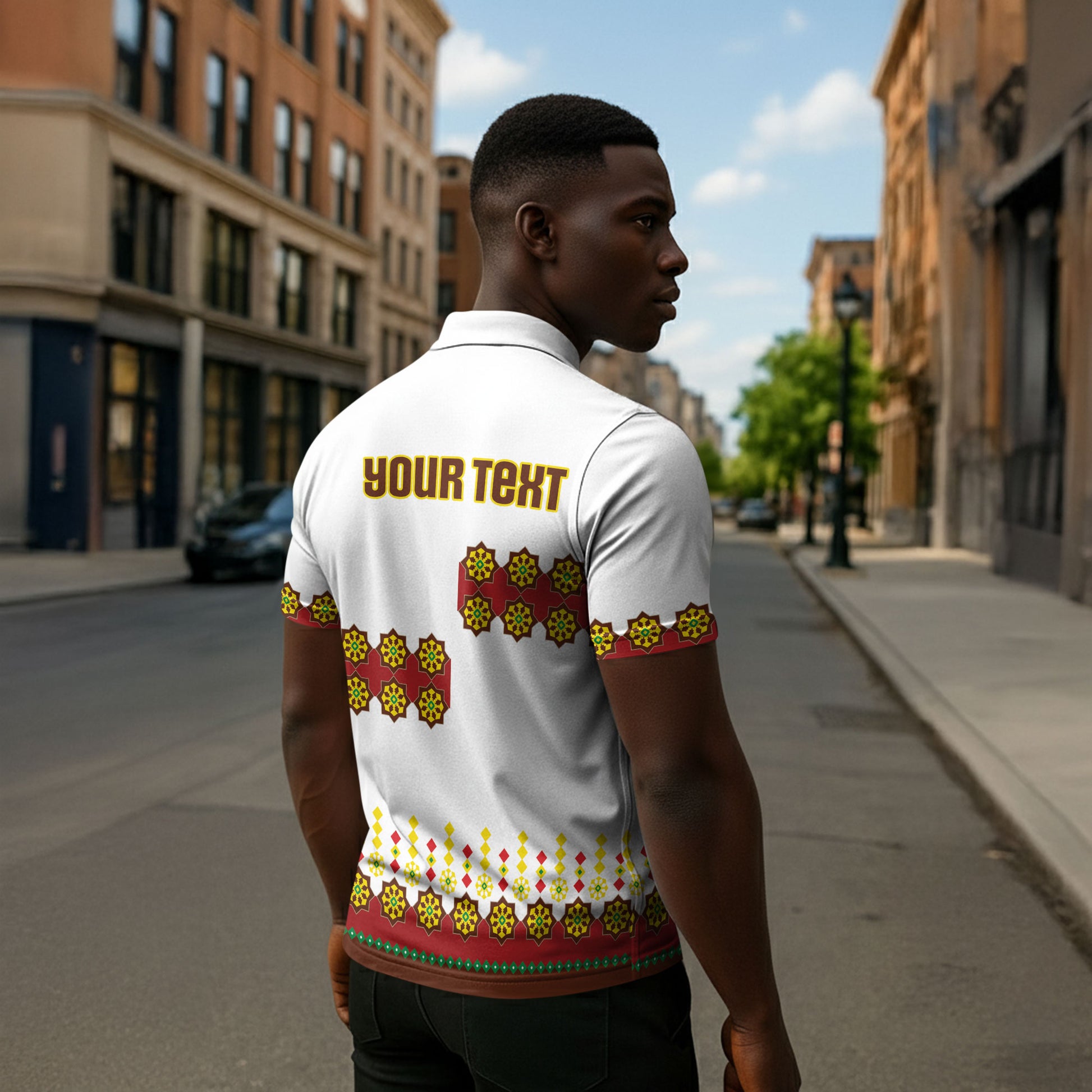 Ethiopian Enkutatash Personalized Zipper Polo Shirt Traditional Habesha Glass D'va Necklace Inspired