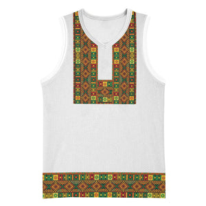 Ethiopian Enkutatash Personalized Basketball Jersey Traditional Habesha Pattern