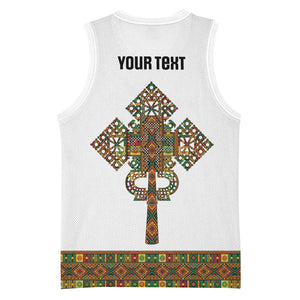 Ethiopian Enkutatash Personalized Basketball Jersey Traditional Habesha Pattern