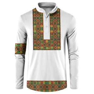 Ethiopian Enkutatash Personalized Button Sweatshirt Traditional Habesha Pattern