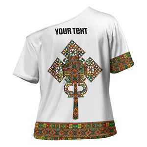 Ethiopian Enkutatash Personalized Cross Shoulder Shirt Traditional Habesha Pattern
