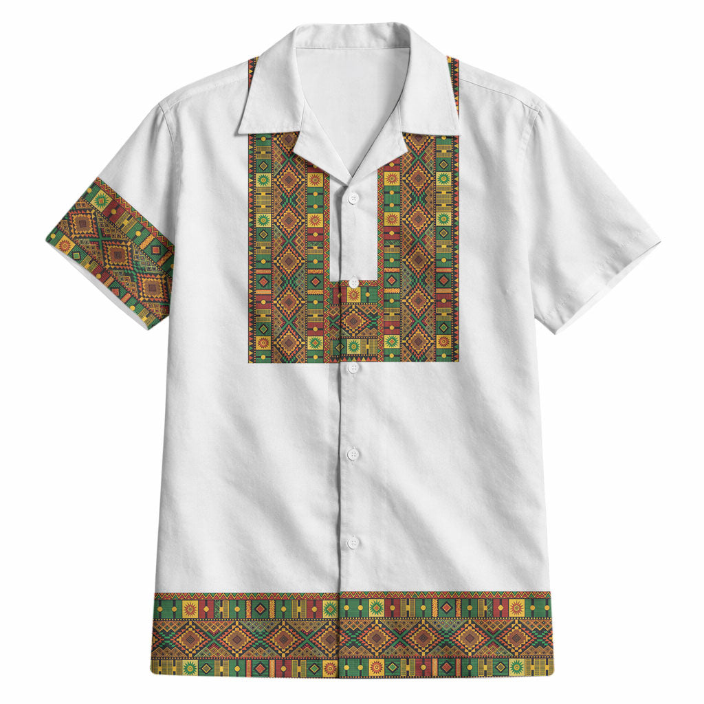 Ethiopian Enkutatash Personalized Hawaiian Shirt Traditional Habesha Pattern
