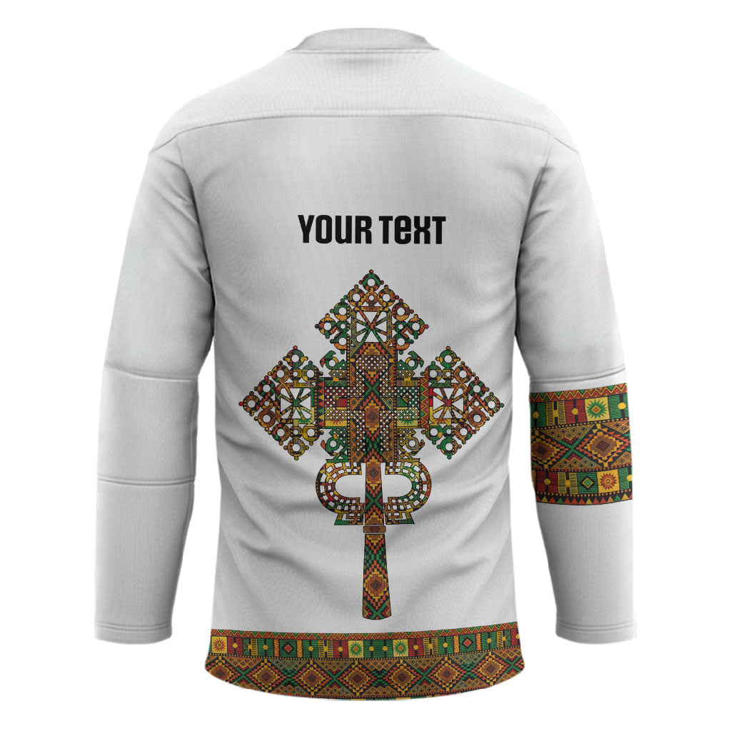 Ethiopian Enkutatash Personalized Hockey Jersey Traditional Habesha Pattern