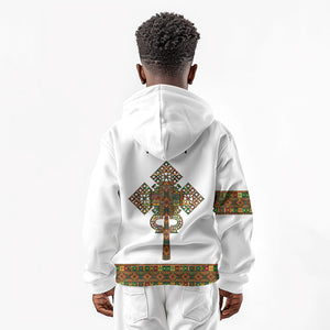 Ethiopian Enkutatash Personalized Kid Hoodie Traditional Habesha Pattern