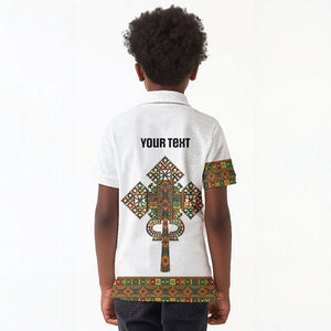 Ethiopian Enkutatash Personalized Kid Polo Shirt Traditional Habesha Pattern