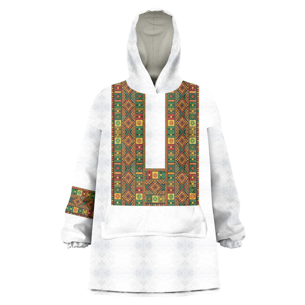 Ethiopian Enkutatash Personalized Kid Wearable Blanket Hoodie Traditional Habesha Pattern