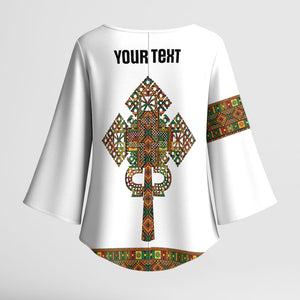 Ethiopian Enkutatash Personalized Kimono Sleeve Blouse Traditional Habesha Pattern