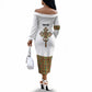 Ethiopian Enkutatash Personalized Off The Shoulder Long Sleeve Dress Traditional Habesha Pattern