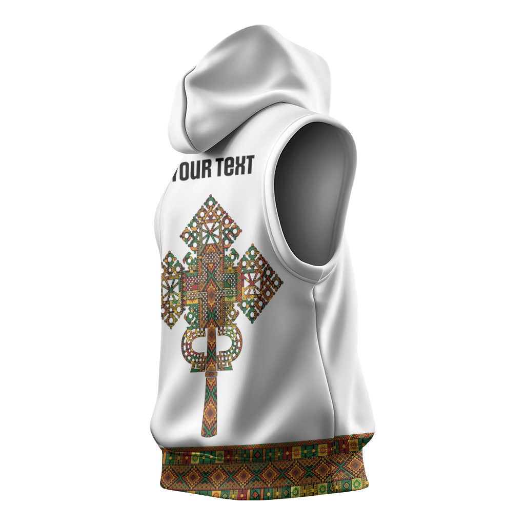 Ethiopian Enkutatash Personalized Sleeveless Hoodie Traditional Habesha Pattern