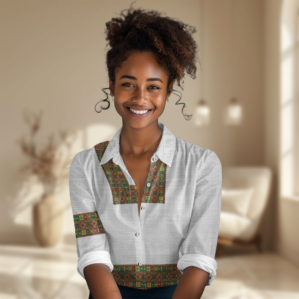 Ethiopian Enkutatash Personalized Women Casual Shirt Traditional Habesha Pattern