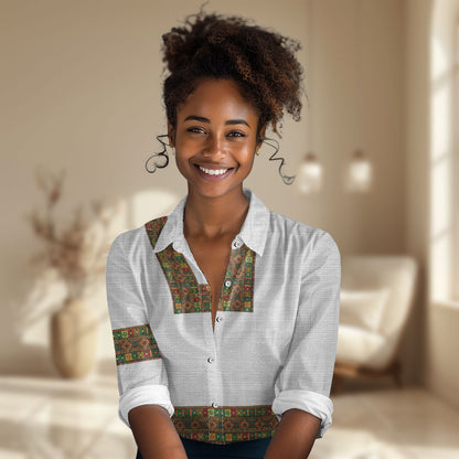 Ethiopian Enkutatash Personalized Women Casual Shirt Traditional Habesha Pattern