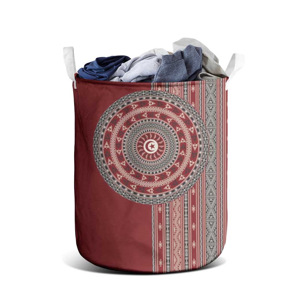 Tunisia Bakhnug Motif Laundry Basket Traditional Tunisian Embroidery Inspired - African Pride