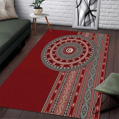 Tunisia Bakhnug Motif Area Rug Traditional Tunisian Embroidery Inspired - African Pride