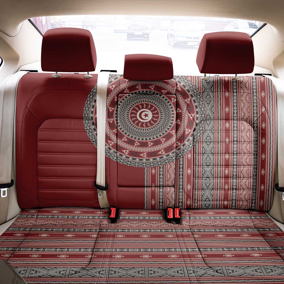 Tunisia Bakhnug Motif Back Car Seat Cover Traditional Tunisian Embroidery Inspired - African Pride