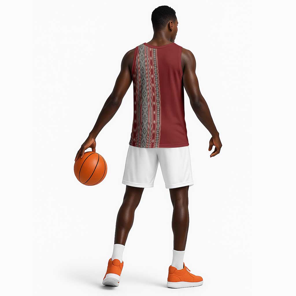 Tunisia Bakhnug Motif Basketball Jersey Traditional Tunisian Embroidery Inspired - African Pride