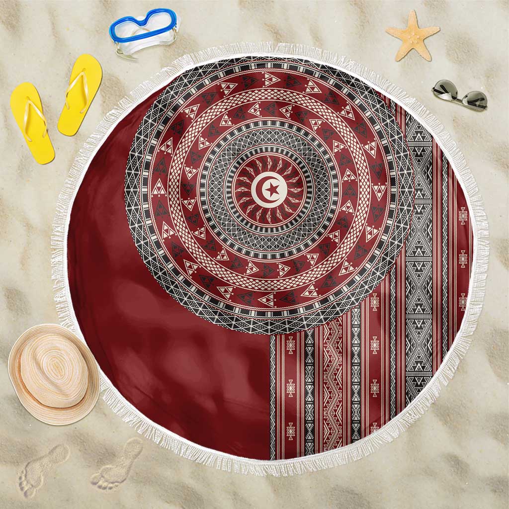 Tunisia Bakhnug Motif Beach Blanket Traditional Tunisian Embroidery Inspired - African Pride