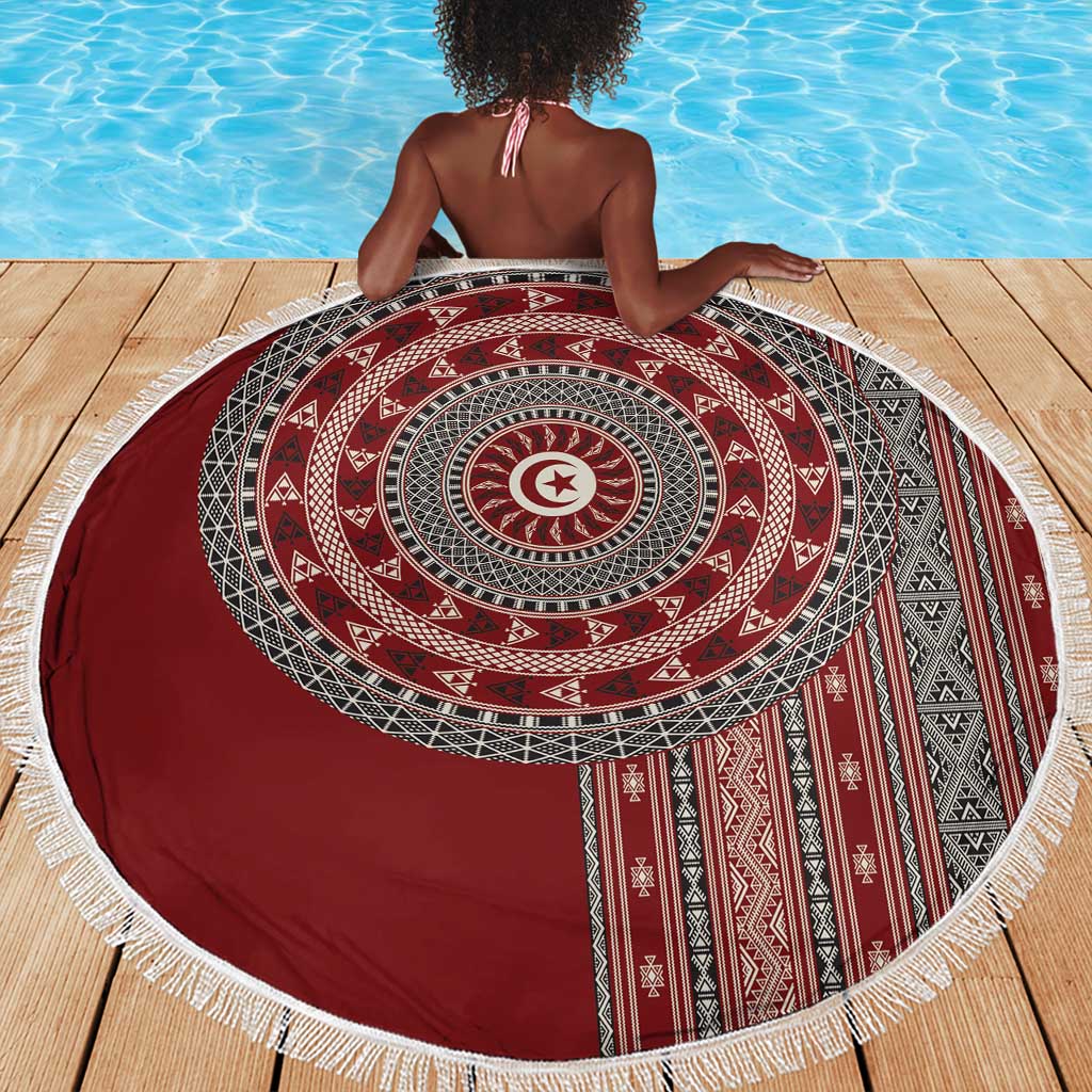 Tunisia Bakhnug Motif Beach Blanket Traditional Tunisian Embroidery Inspired - African Pride