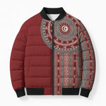 Tunisia Bakhnug Motif Bomber Puffer Jacket Traditional Tunisian Embroidery Inspired - African Pride