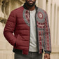 Tunisia Bakhnug Motif Bomber Puffer Jacket Traditional Tunisian Embroidery Inspired - African Pride
