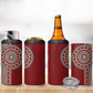 Tunisia Bakhnug Motif 4 in 1 Can Cooler Tumbler Traditional Tunisian Embroidery Inspired - African Pride