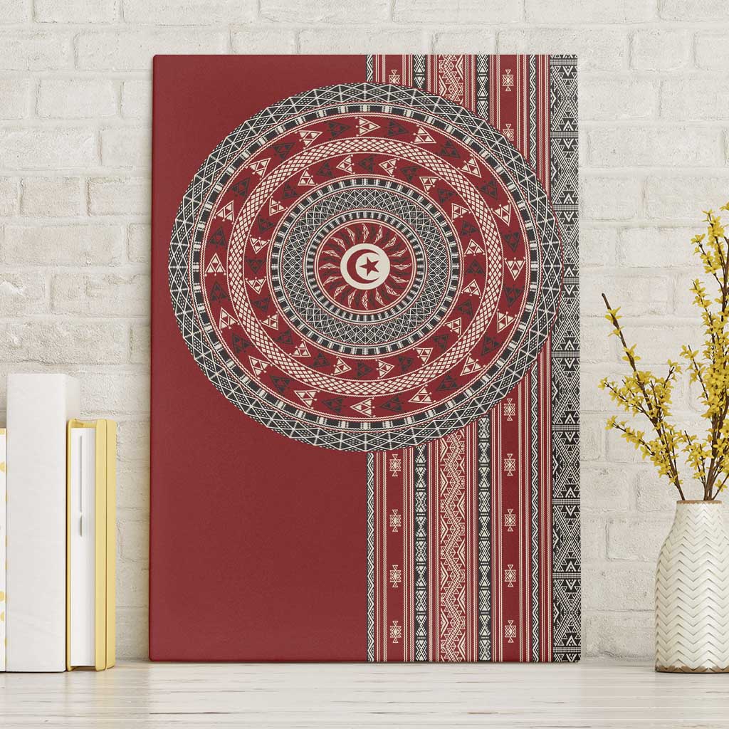 Tunisia Bakhnug Motif Canvas Wall Art Traditional Tunisian Embroidery Inspired - African Pride