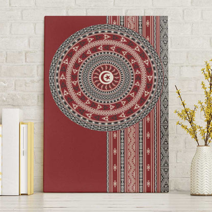 Tunisia Bakhnug Motif Canvas Wall Art Traditional Tunisian Embroidery Inspired - African Pride