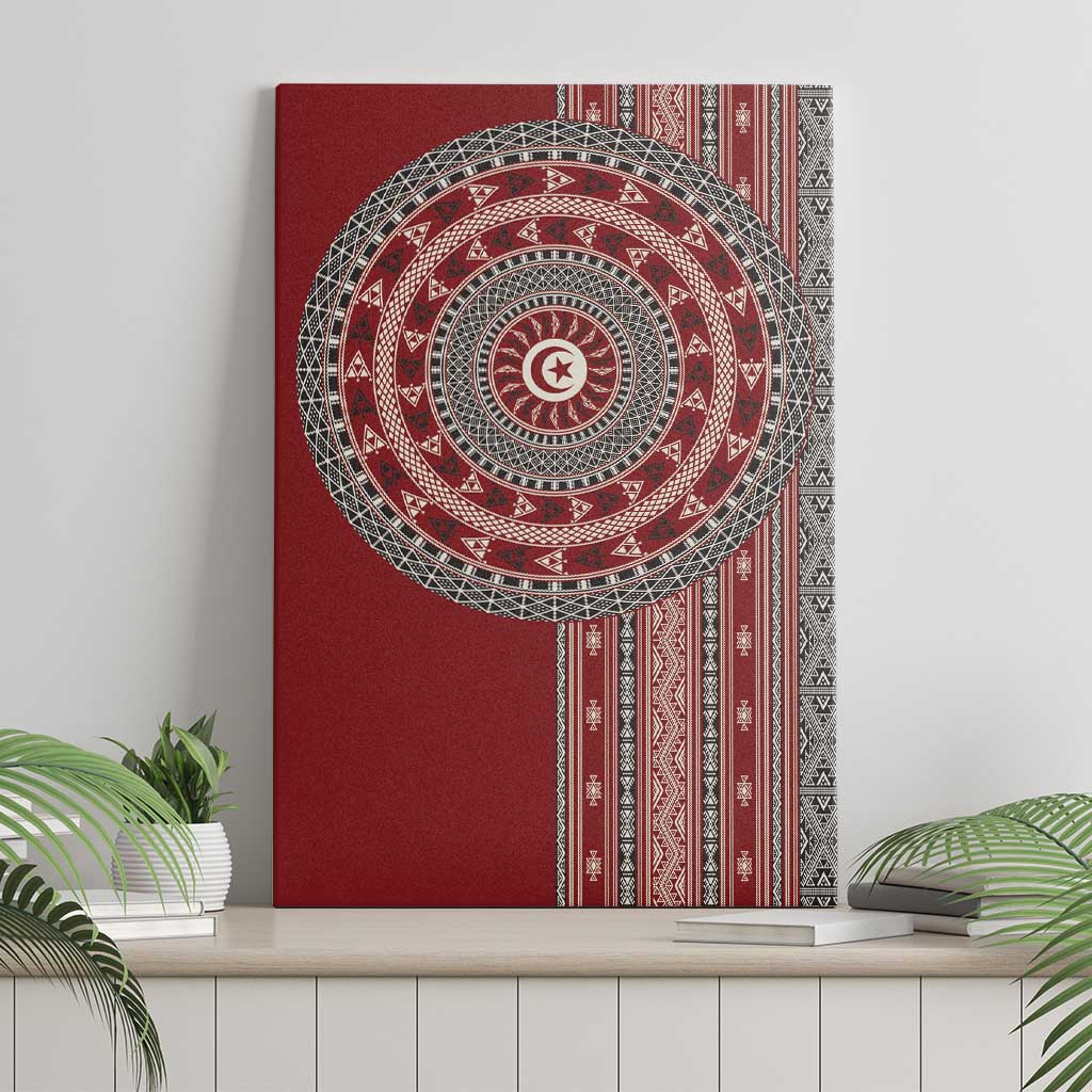 Tunisia Bakhnug Motif Canvas Wall Art Traditional Tunisian Embroidery Inspired - African Pride