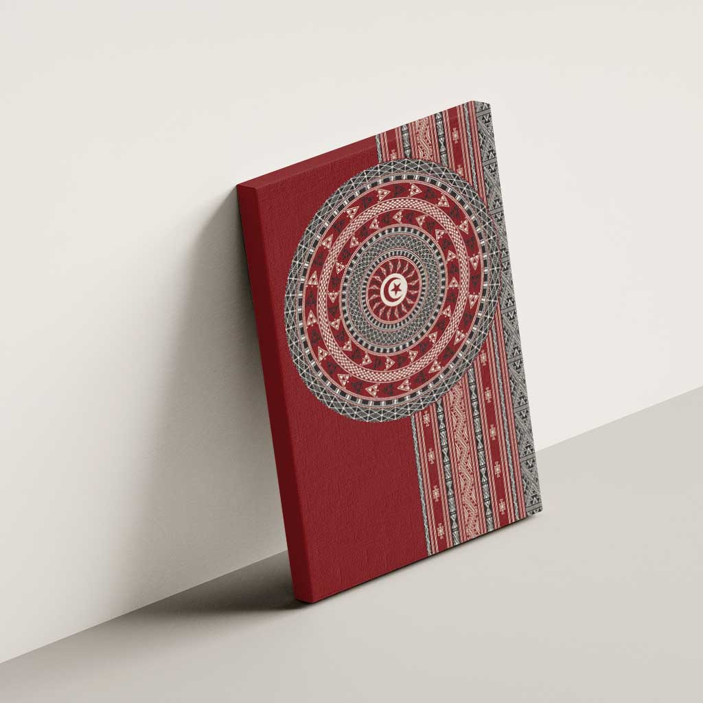 Tunisia Bakhnug Motif Canvas Wall Art Traditional Tunisian Embroidery Inspired - African Pride