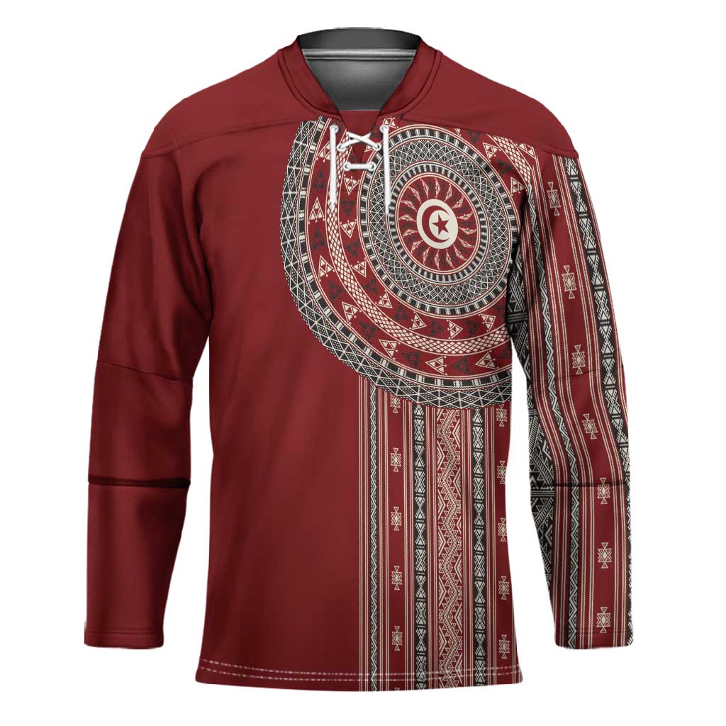 Tunisia Bakhnug Motif Hockey Jersey Traditional Tunisian Embroidery Inspired - African Pride