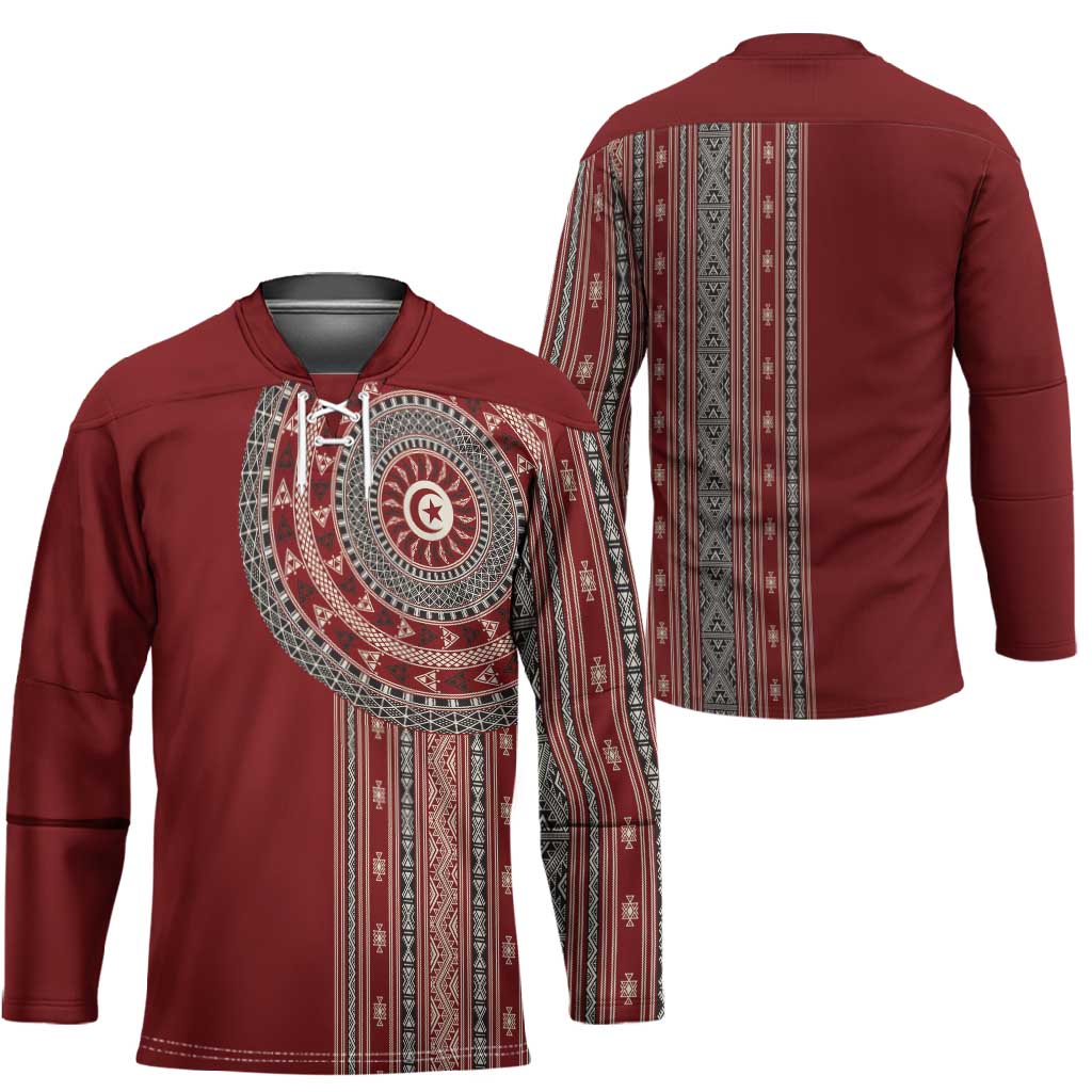 Tunisia Bakhnug Motif Hockey Jersey Traditional Tunisian Embroidery Inspired - African Pride
